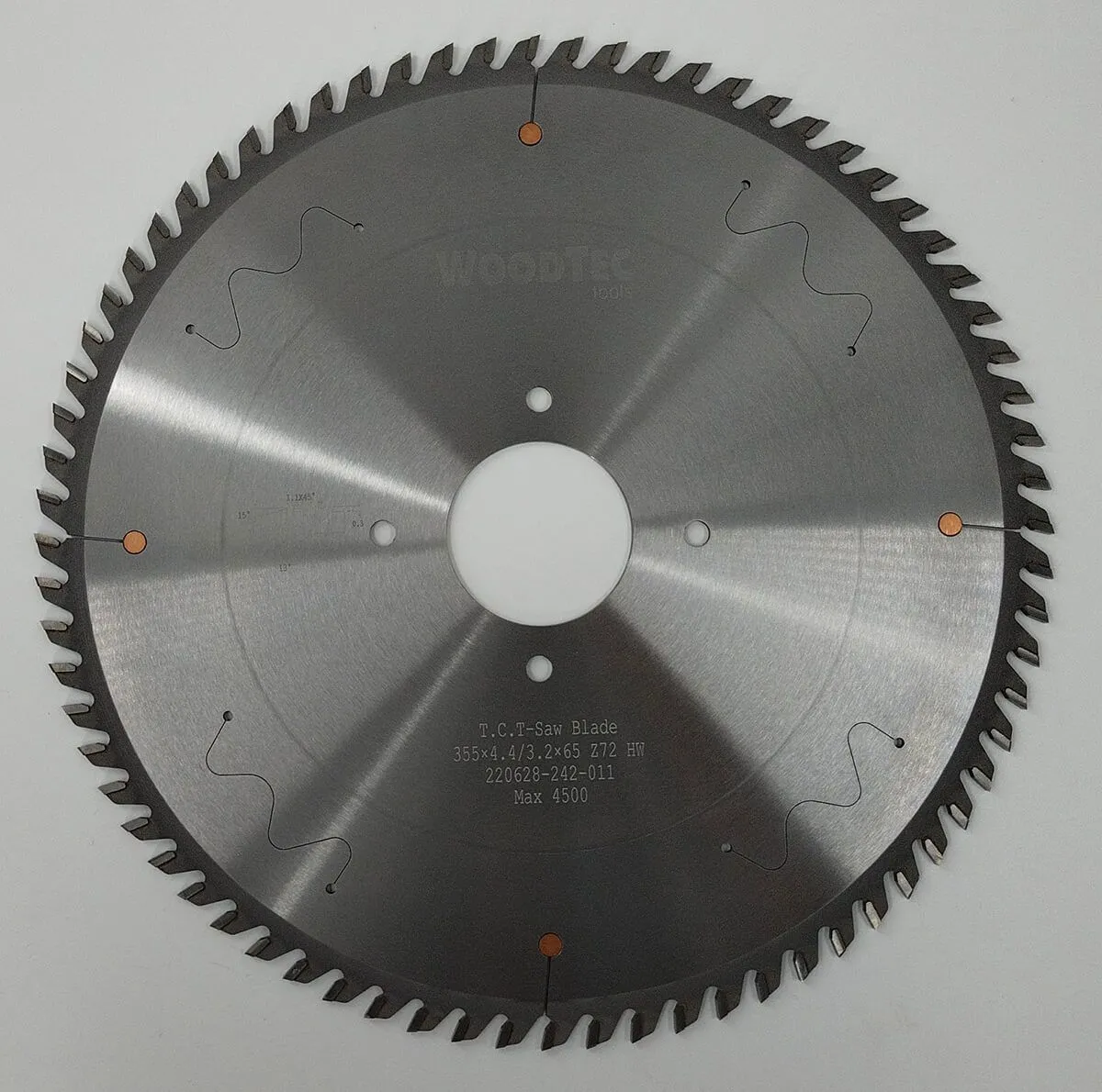 Пильный диск основной Ø355 х 65 х 4,4 / 3,2 Z = 72 WoodTec Пильный диск основной Ø355 х 65 х 4,4 / 3,2 Z = 72 WoodTec