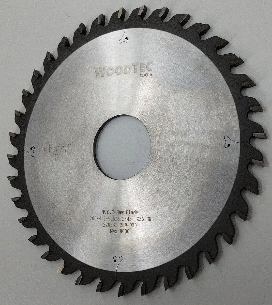 Подрезной диск Ø200 х 45 х 4,3-5,5 Z = 36 WoodTec Подрезной диск Ø200 х 45 х 4,3-5,5 Z = 36 WoodTec