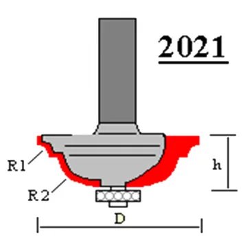 Фреза ГЛОБУС 2021 R3/8 кромочная калевочная с нижним подшипником