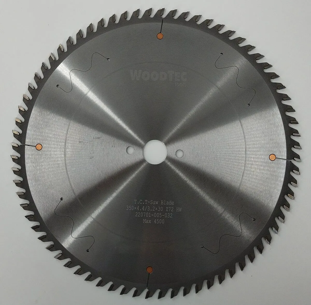 Пильный диск основной Ø350 х 30 х 4,4 / 3,2 Z = 72 WoodTec Пильный диск основной Ø350 х 30 х 4,4 / 3,2 Z = 72 WoodTec