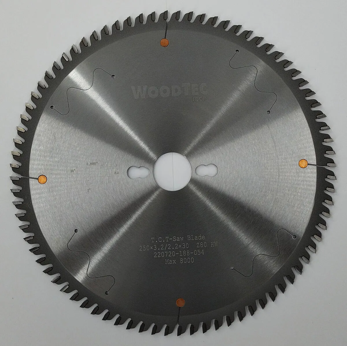 Пильный диск основной WoodTec для форматно-раскроечных станков Ø250 х 30 x 3,2 / 2,2 Z = 80 FZ/TR Пильный диск основной WoodTec для форматно-раскроечных станков Ø250 х 30 x 3,2 / 2,2 Z = 80 FZ/TR