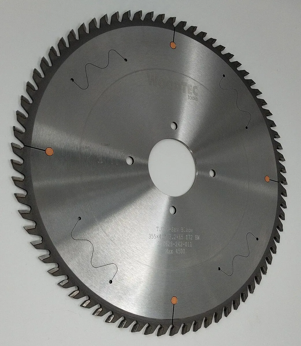 Пильный диск основной Ø355 х 65 х 4,4 / 3,2 Z = 72 WoodTec Пильный диск основной Ø355 х 65 х 4,4 / 3,2 Z = 72 WoodTec
