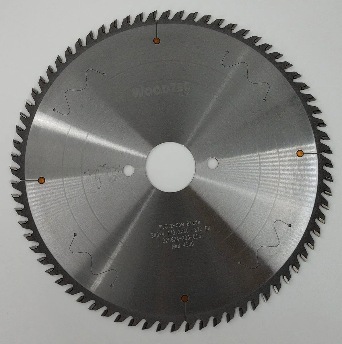Пильный диск основной Ø380 х 60 х 4,4 / 3,2 Z = 72 WoodTec Пильный диск основной Ø380 х 60 х 4,4 / 3,2 Z = 72 WoodTec