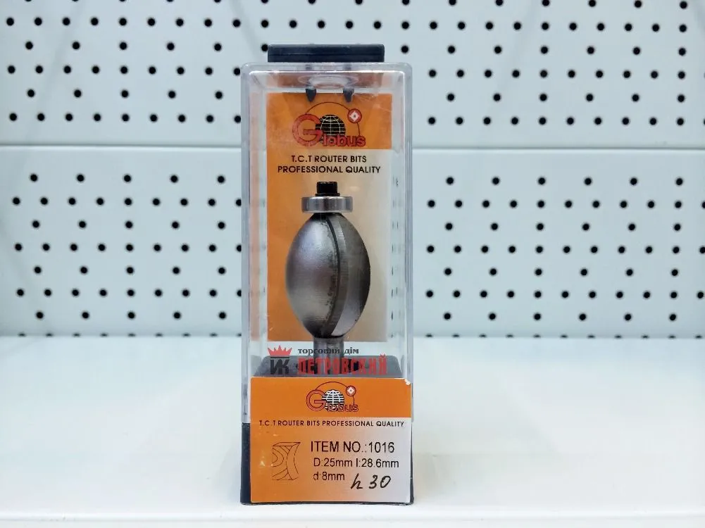 Фреза ГЛОБУС 1016 D25 кромочная c нижним подшип. галтель Фреза ГЛОБУС 1016 D25 кромочная c нижним подшип. галтель