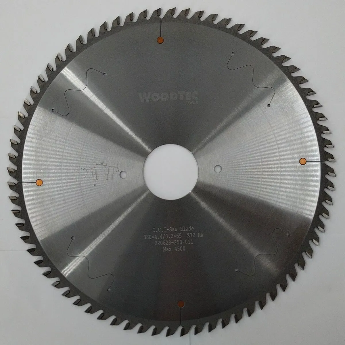 Пильный диск основной Ø380 х 65 х 4,4 / 3,2 Z = 72 WoodTec Пильный диск основной Ø380 х 65 х 4,4 / 3,2 Z = 72 WoodTec