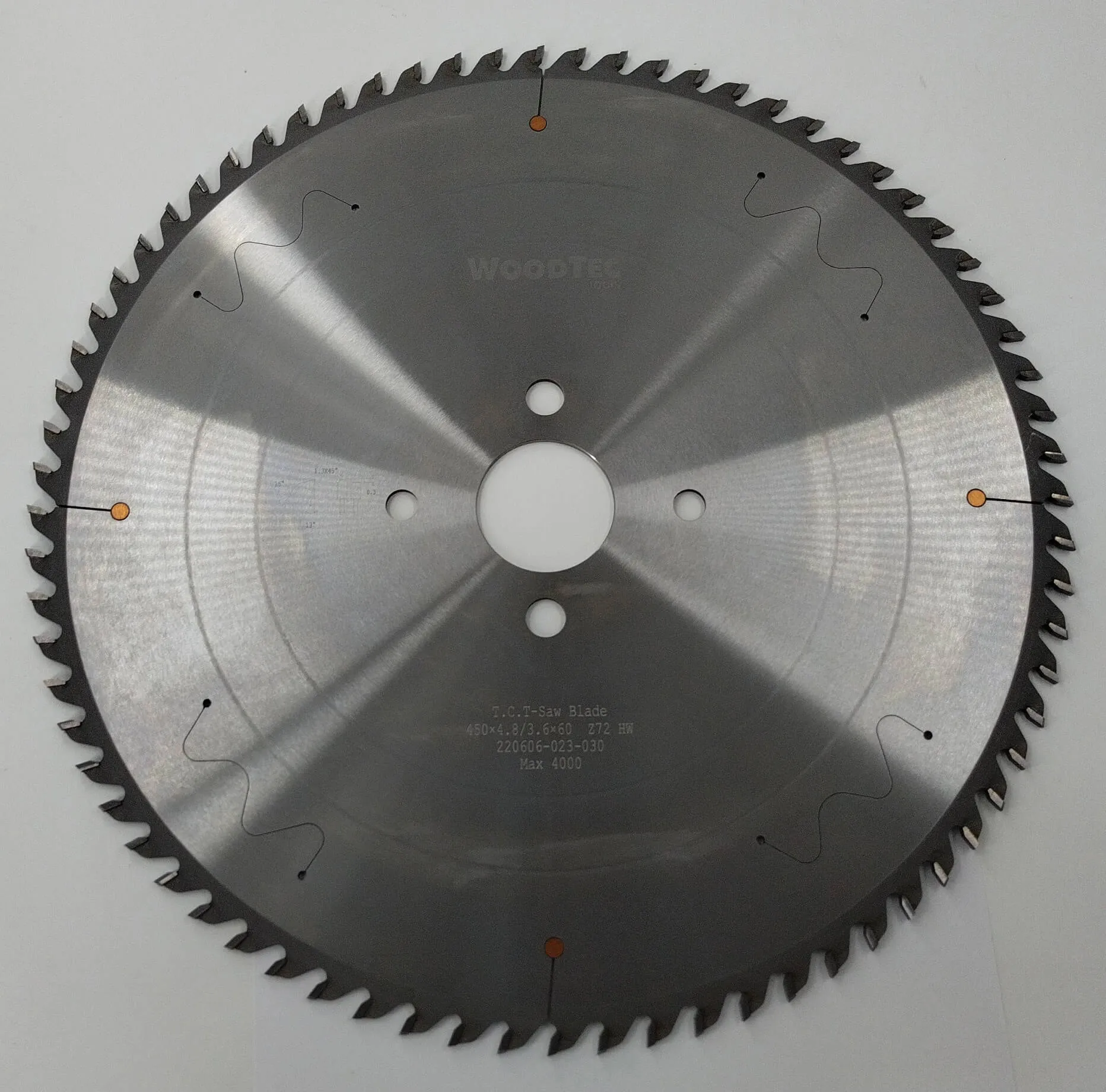 Пильный диск основной Ø450 х 60 х 4,8 / 3,5 Z = 72 WoodTec Пильный диск основной Ø450 х 60 х 4,8 / 3,5 Z = 72 WoodTec