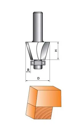 Фреза ГЛОБУС 1024 D24 O15 кромочная конусная с нижним подшипником Фреза ГЛОБУС 1024 D24 O15 кромочная конусная с нижним подшипником