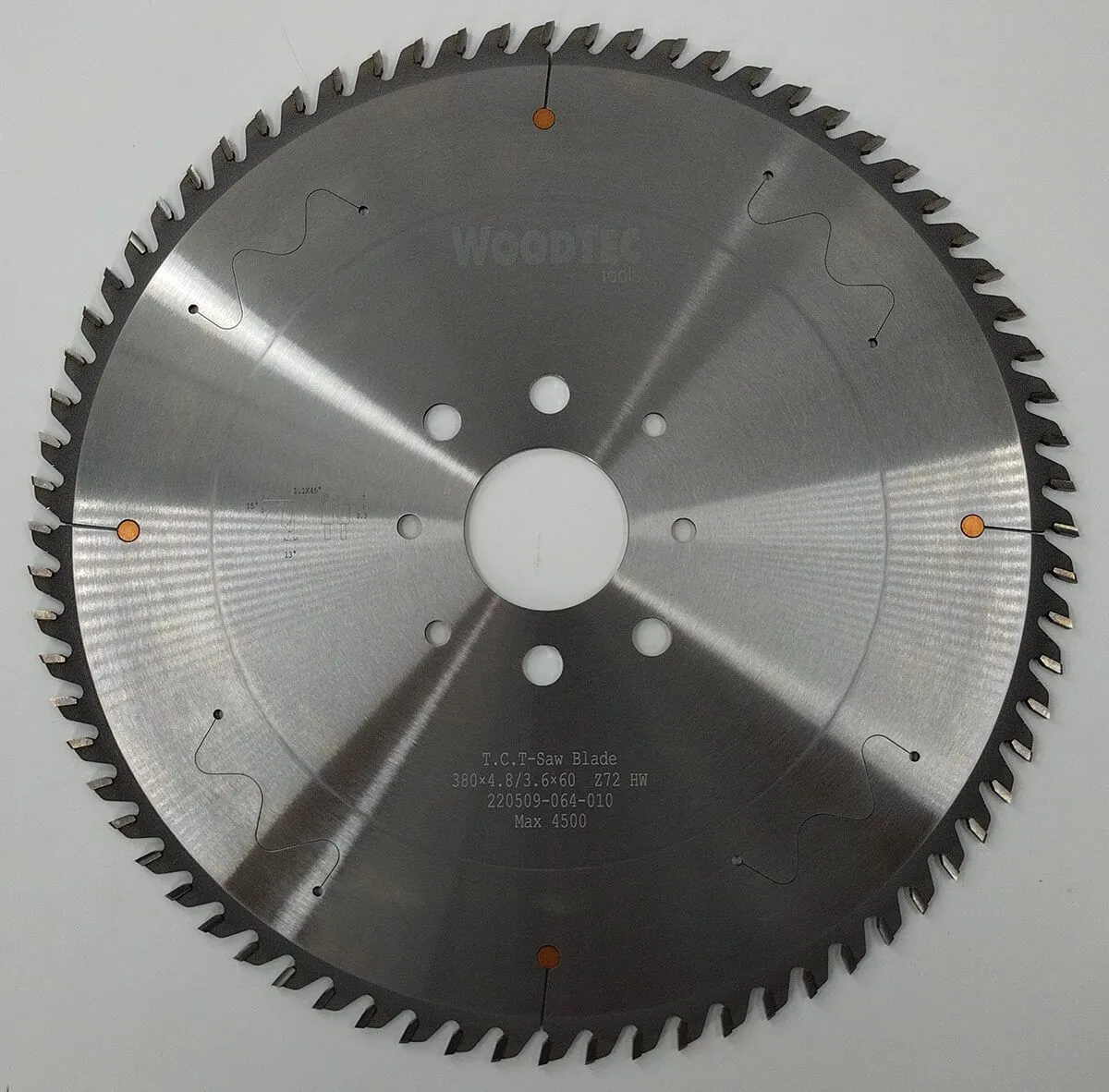 Пильный диск основной Ø380 х 60 х 4,8 / 3,5 Z = 72 WoodTec Пильный диск основной Ø380 х 60 х 4,8 / 3,5 Z = 72 WoodTec