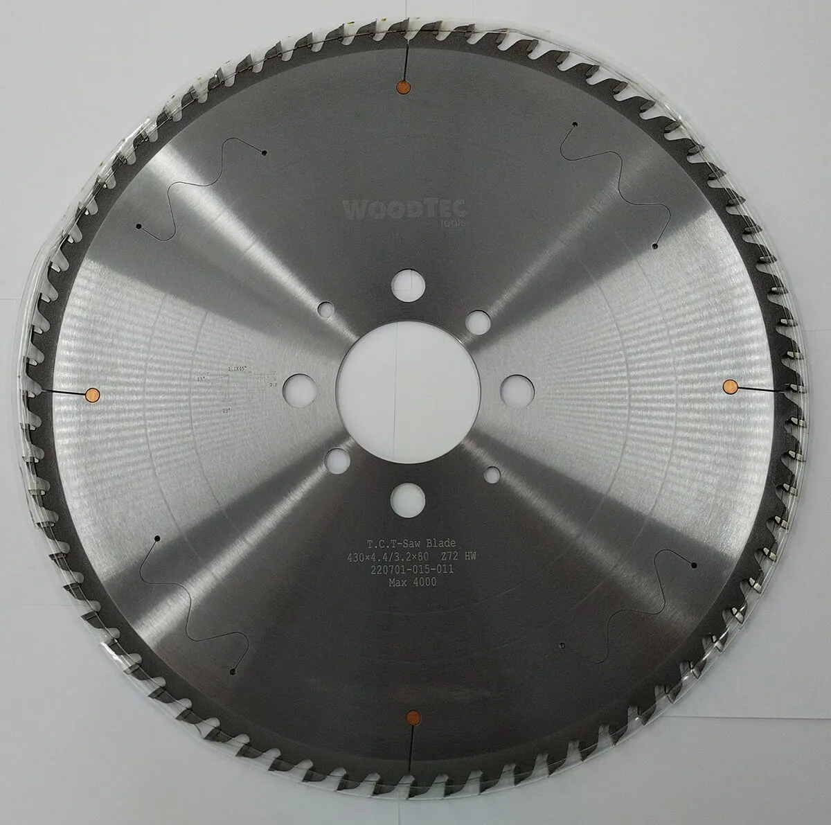 Пильный диск основной Ø430 х 80 х 4,4 / 3,2 Z = 72 WoodTec Пильный диск основной Ø430 х 80 х 4,4 / 3,2 Z = 72 WoodTec