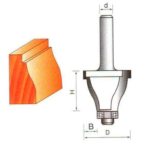 Фреза ГЛОБУС 2206 D35 кромочная фигурная с нижним подшипником