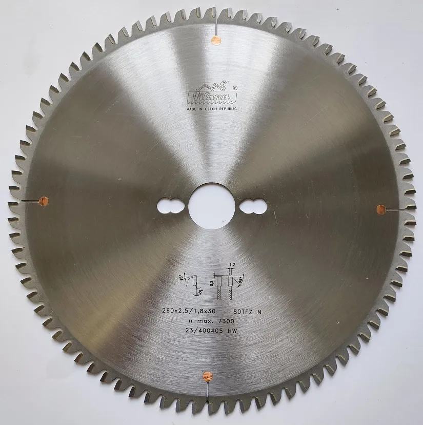 Пильный диск TCT "Pilana" 260x2.5/1.8x30 z80 87 TFZ N Пильный диск TCT "Pilana" 260x2.5/1.8x30 z80 87 TFZ N