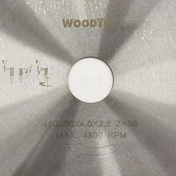 Пильный диск Ø450 х 50 х 4,0/2,8 Z36 WZ WoodTec Пильный диск Ø450 х 50 х 4,0/2,8 Z36 WZ WoodTec